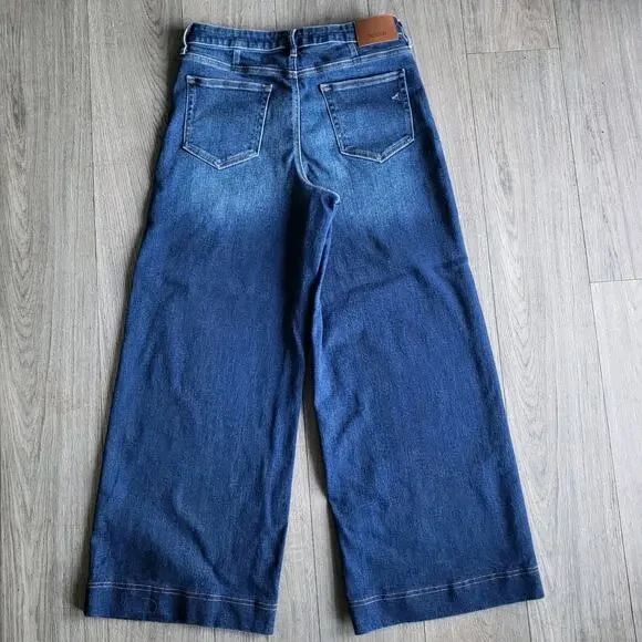 Hidden Los Angeles 70s Vibe Patch Pocket High Waist Wide Leg Jeans Size 31/12 - Picture 6 of 15